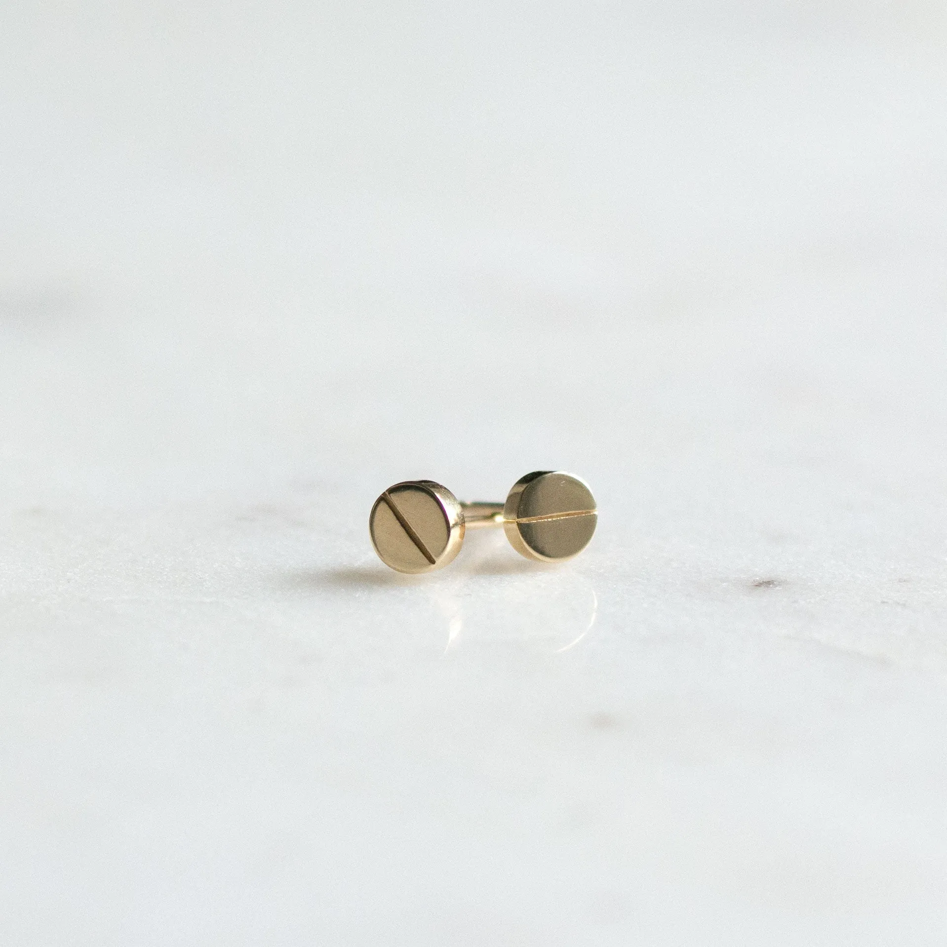 14K Yellow Gold Geometric Studs - Sample Sale