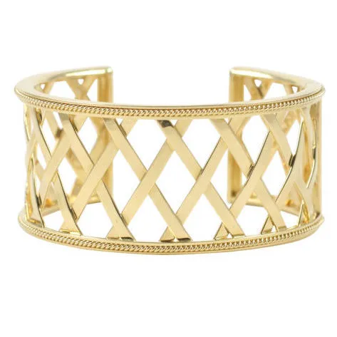 18k Woven Lattice Cuff Bracelet