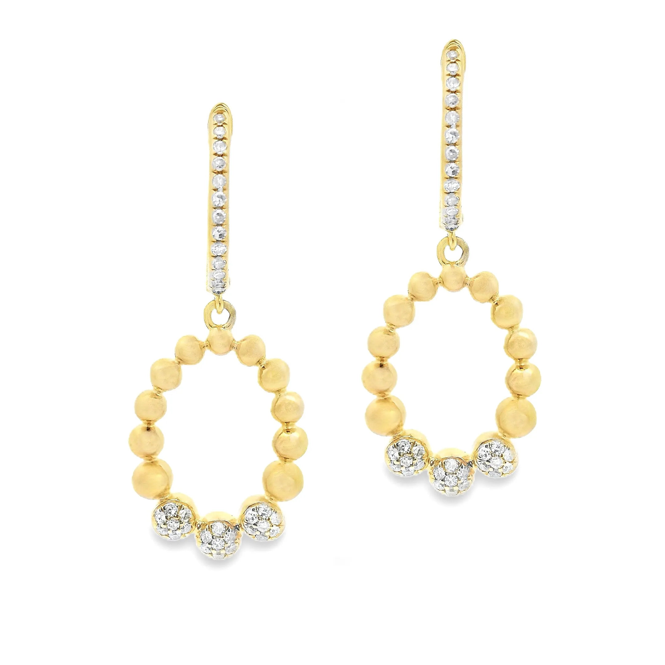 .23ct 14k Yellow Gold Diamond Drop Earrings