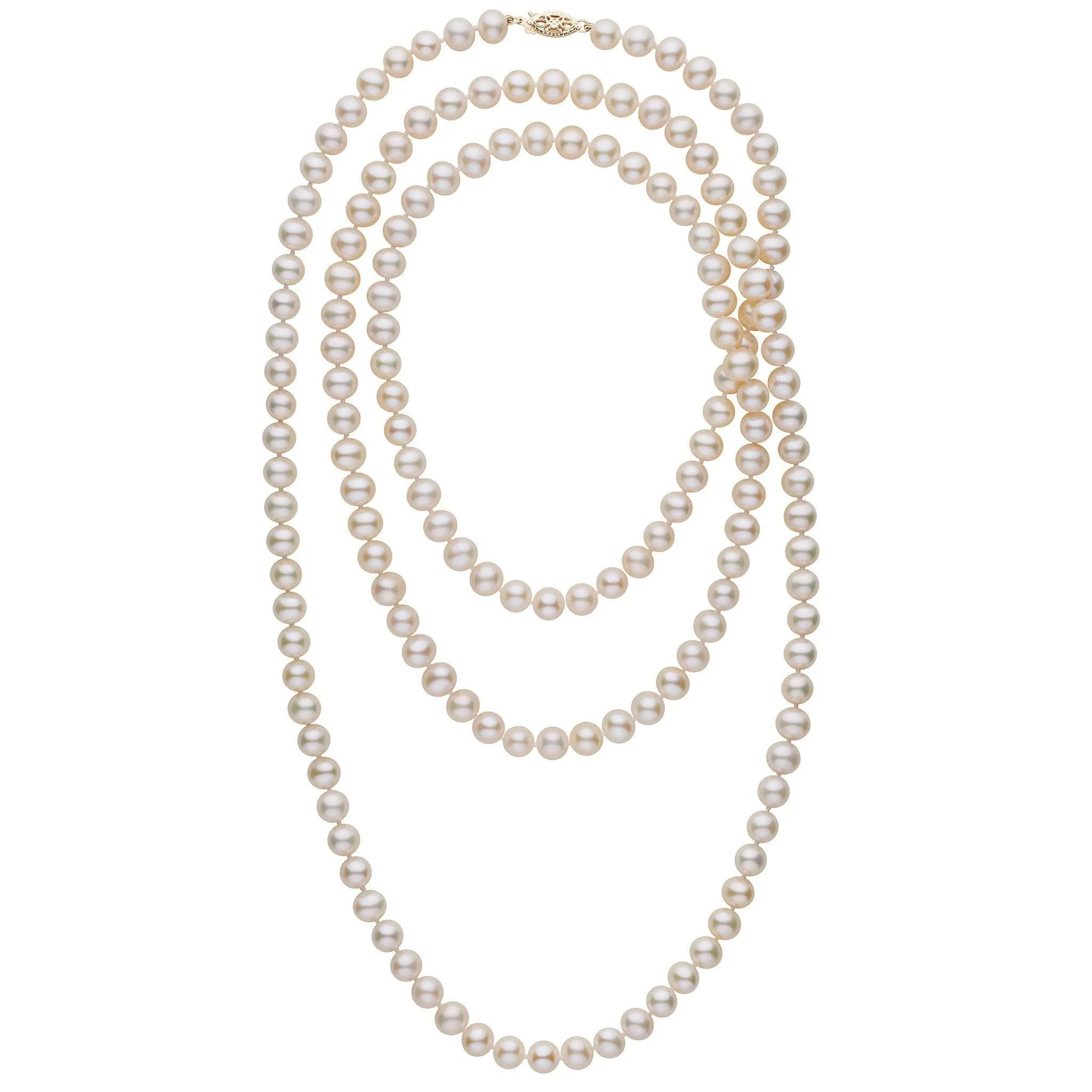 52-inch 7.5-8.0 mm AA  White Freshwater Pearl Necklace