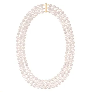 7.0-7.5 mm Triple Strand White Akoya AAA Pearl Necklace