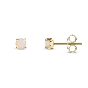 9ct Yellow Gold Opal 3mm Stud Earrings