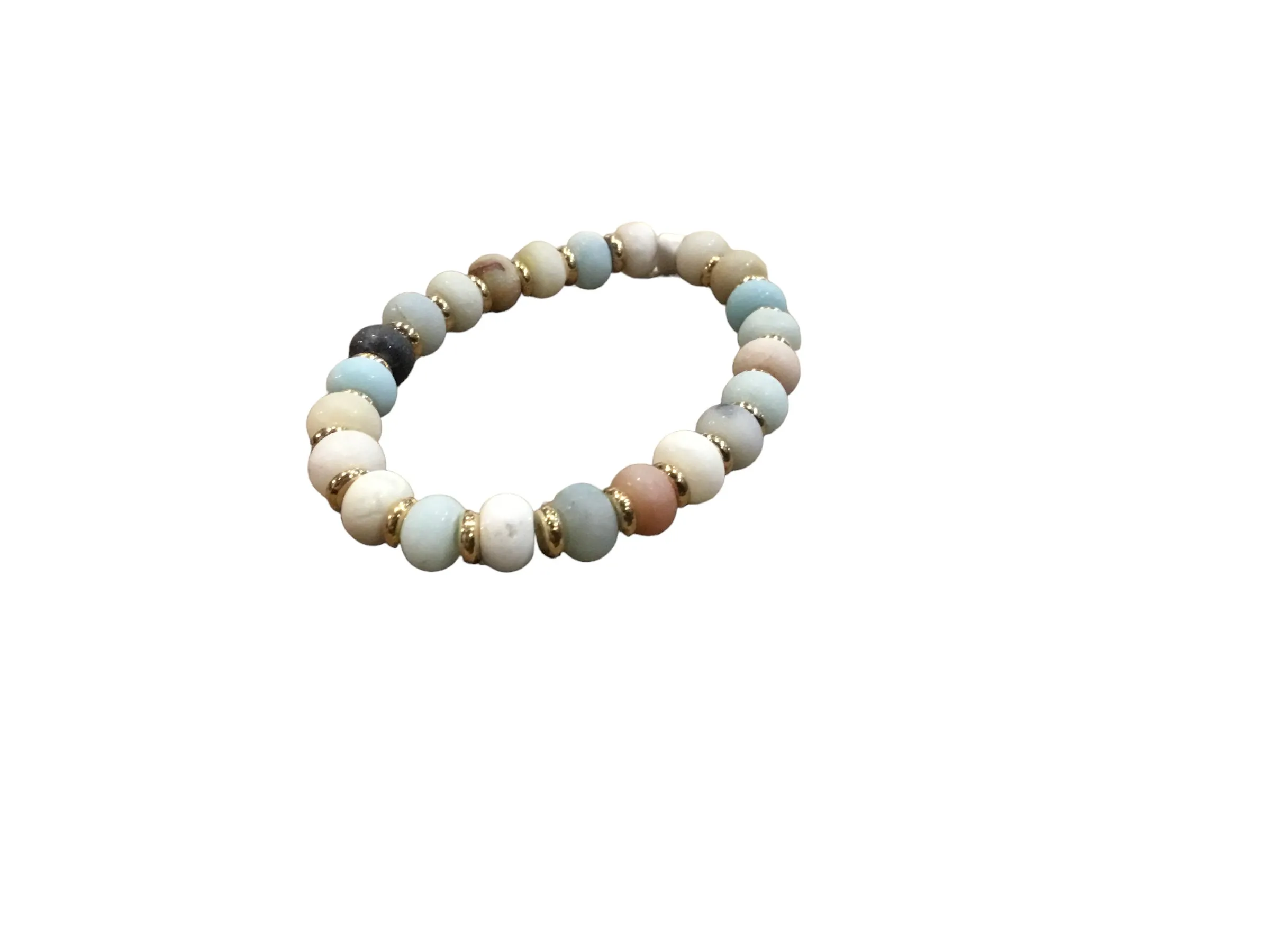 Amazonite and Brass Bracelet