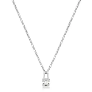 Ania Haie Silver Pearl Padlock Necklace