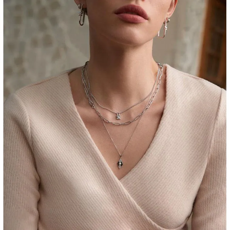 Ania Haie Silver Pearl Padlock Necklace