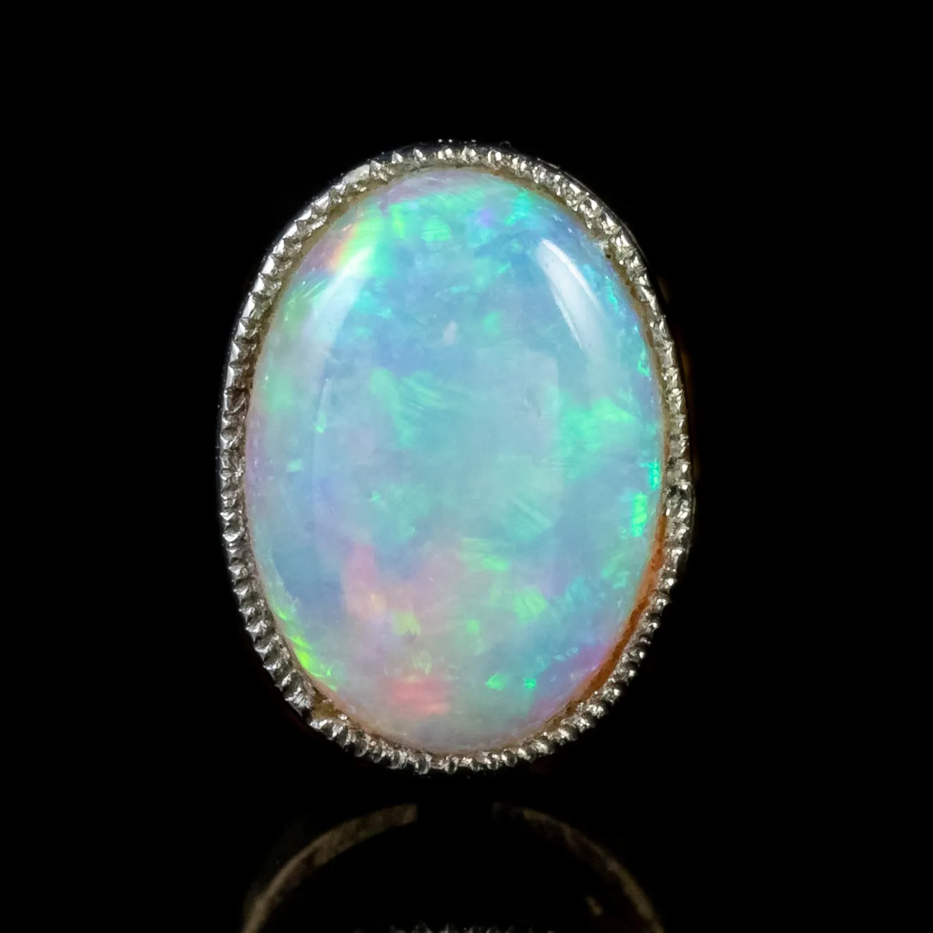 Antique Edwardian Opal Stud Earrings 9Ct Gold Circa 1910