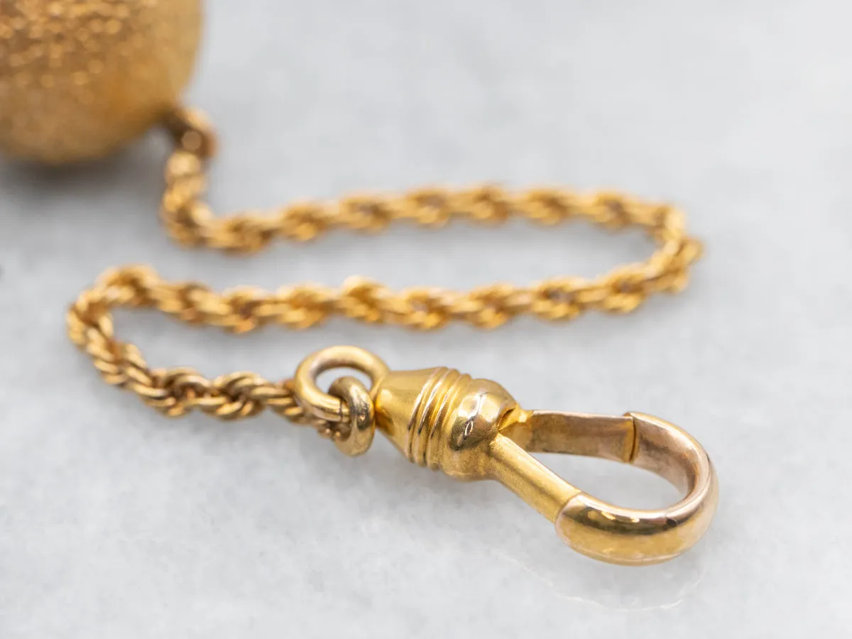 Antique Gold Fob with Dog Clip Clasp