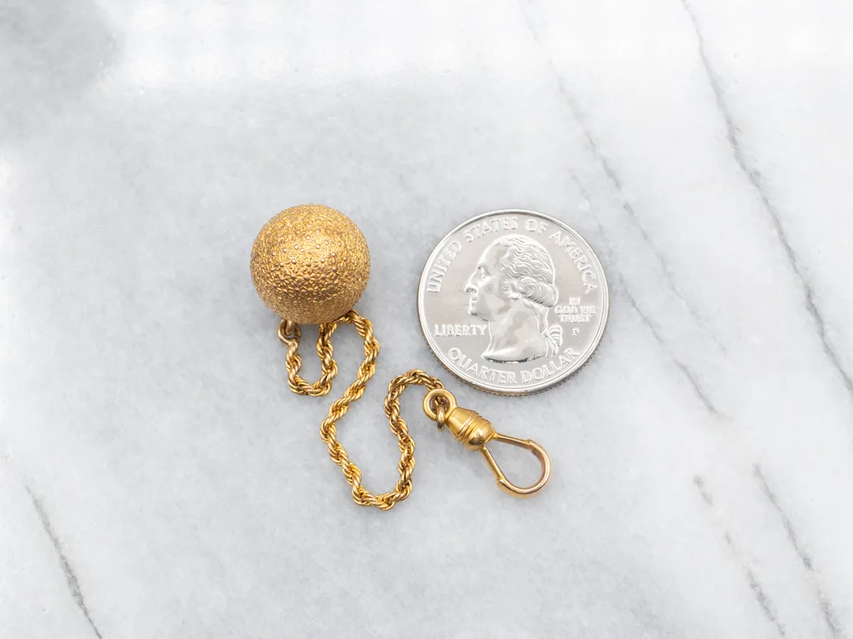 Antique Gold Fob with Dog Clip Clasp