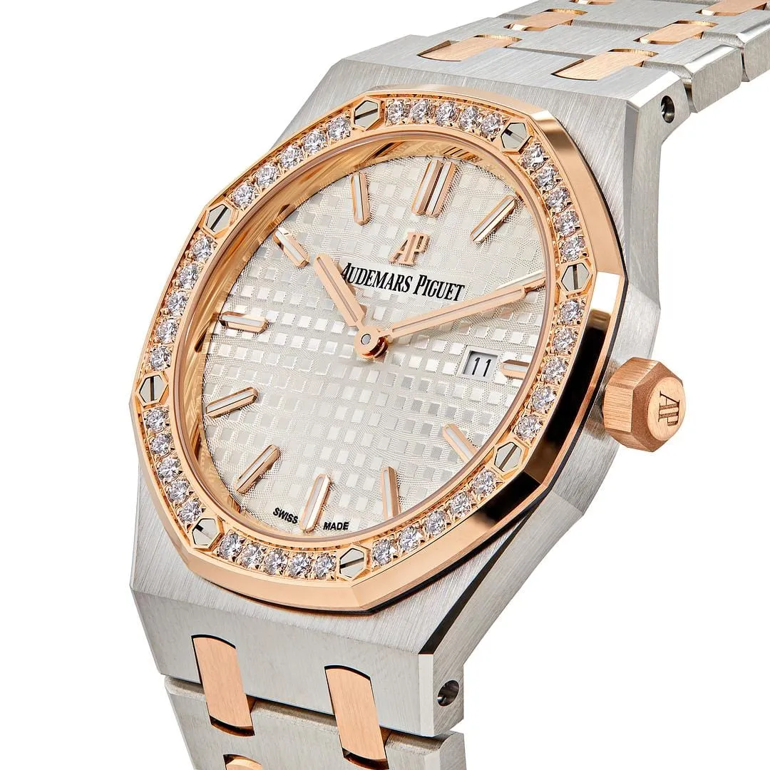 Audemars Piguet Royal Oak 67651SR.ZZ.1261SR.01 Quartz Rose Gold Stainless Steel Diamond Bezel