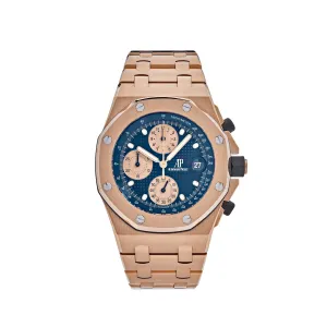 Audemars Piguet Royal Oak Offshore 26238OR.OO.2000OR.01 Chronograph 'Brick' Rose Gold Blue Dial