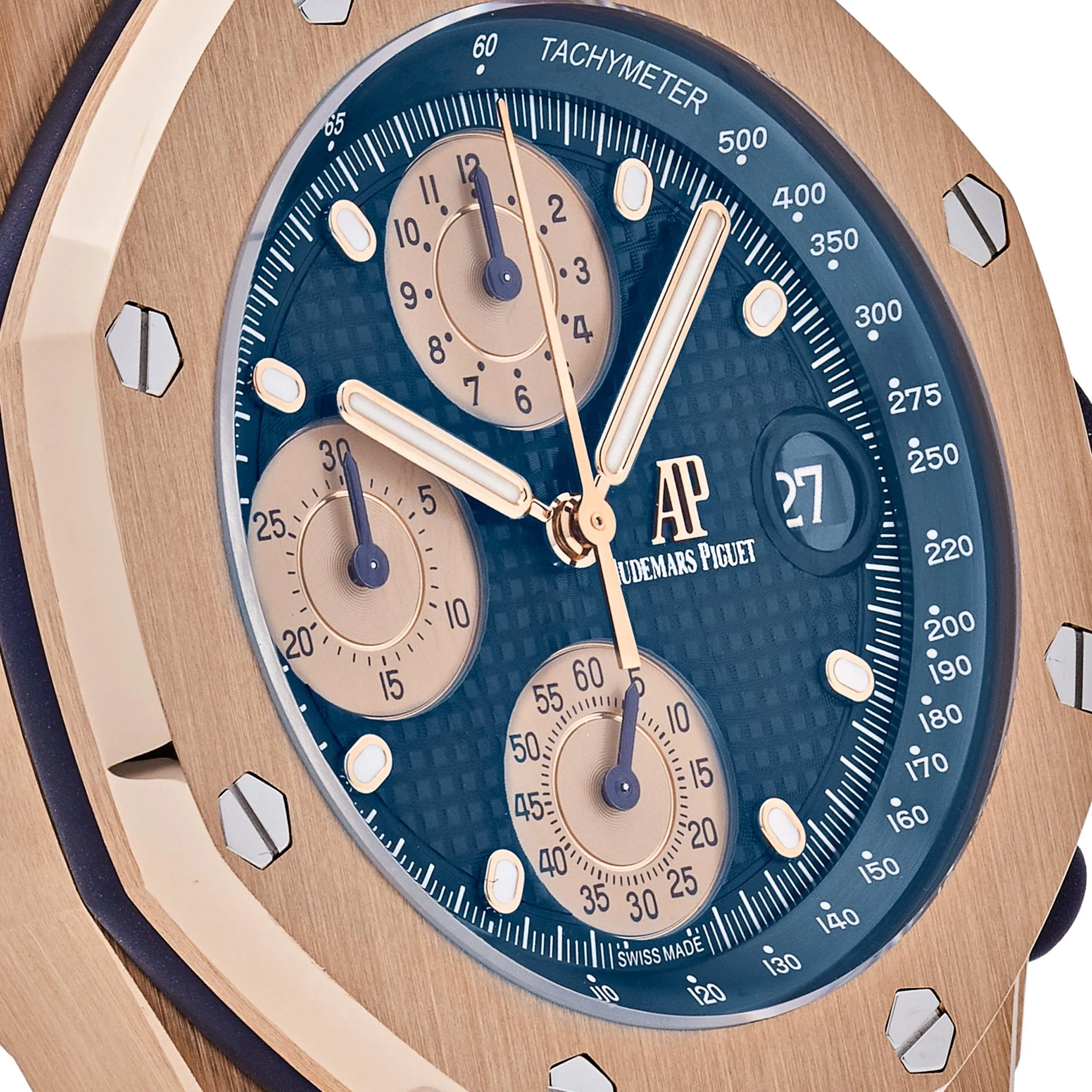 Audemars Piguet Royal Oak Offshore 26238OR.OO.2000OR.01 Chronograph 'Brick' Rose Gold Blue Dial