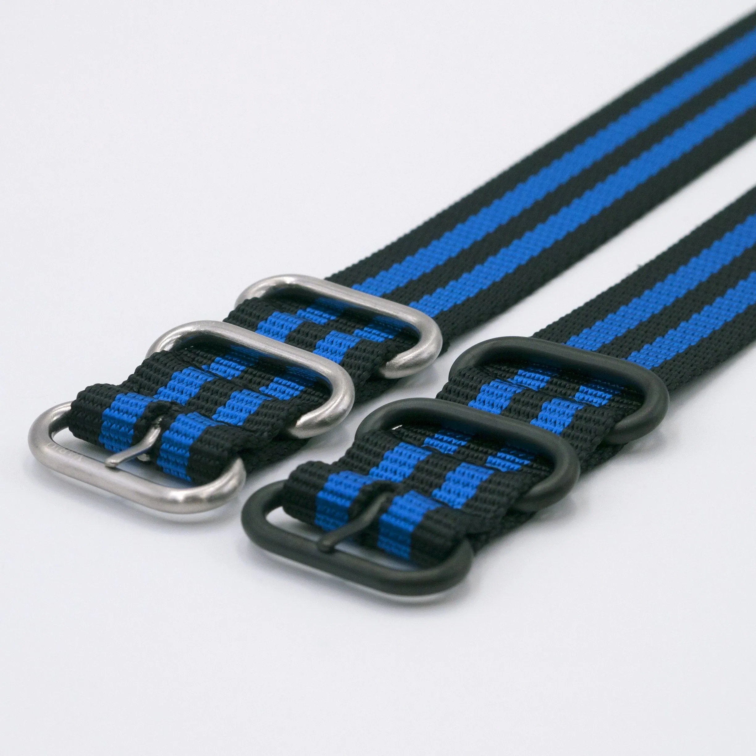 Ballistic Nylon Cobalt Stripe Watch Strap with G-Shock Compatible Adapter and Spring Bar Tool