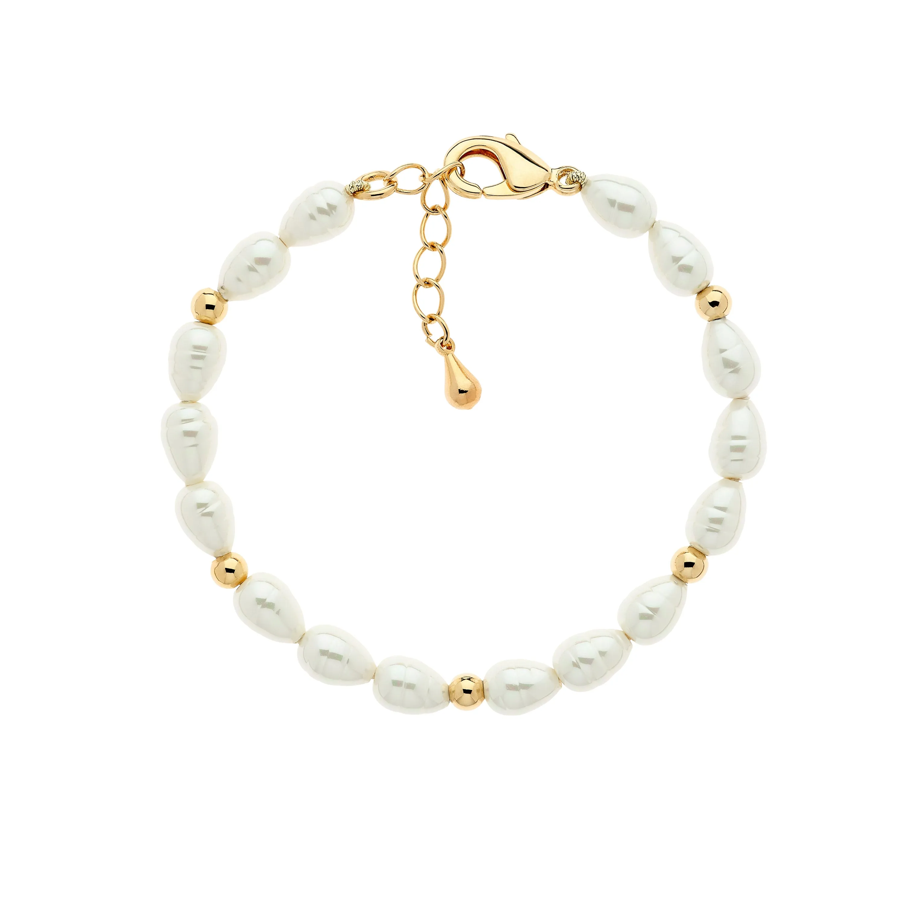 Baroque Pearl & Gold Bead Bracelet