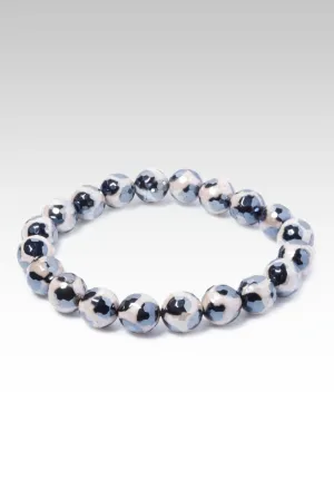 Beaded Celestial Black and White Animal Print Agate Bracelet™