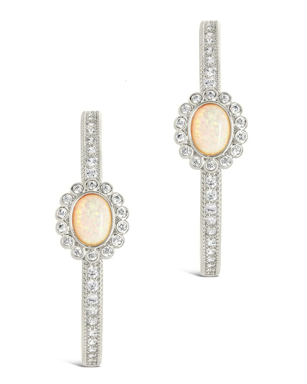 Carina CZ Studded Opal Hoop Earrings