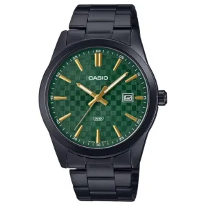 CASIO DATE CARBON LOOK DIAL BLACK SERIE- Green