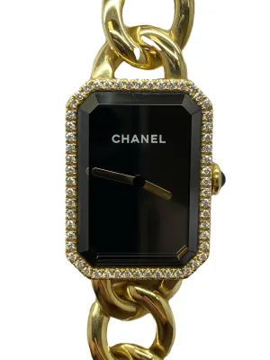 Chanel Premiere 18K Yellow Gold H3259 Black Dial Quartz Women's Watch