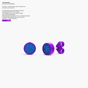 Circle Studs Earrings in Grape