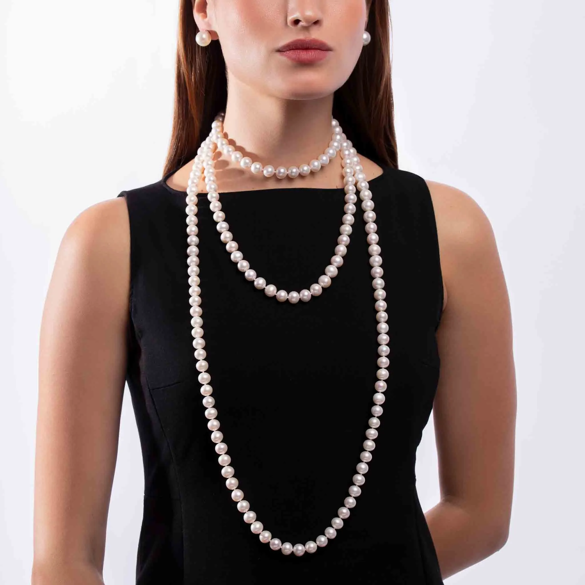 Classic 11mm Freshwater Pearl Strand Rope Necklace