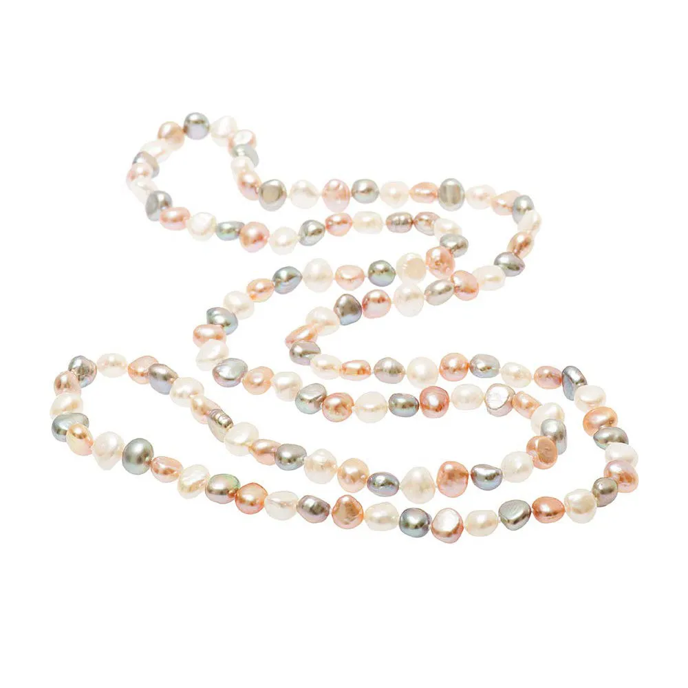 Classic Pearl Necklace for Women - 8-9mm Freshwater  Pearl 120cm Long Necklace