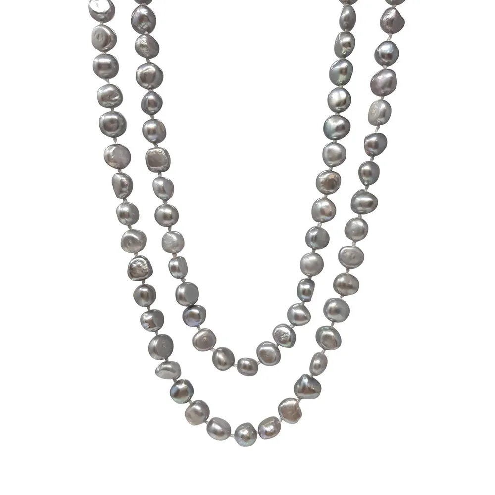 Classic Pearl Necklace for Women - 8-9mm Freshwater  Pearl 120cm Long Necklace