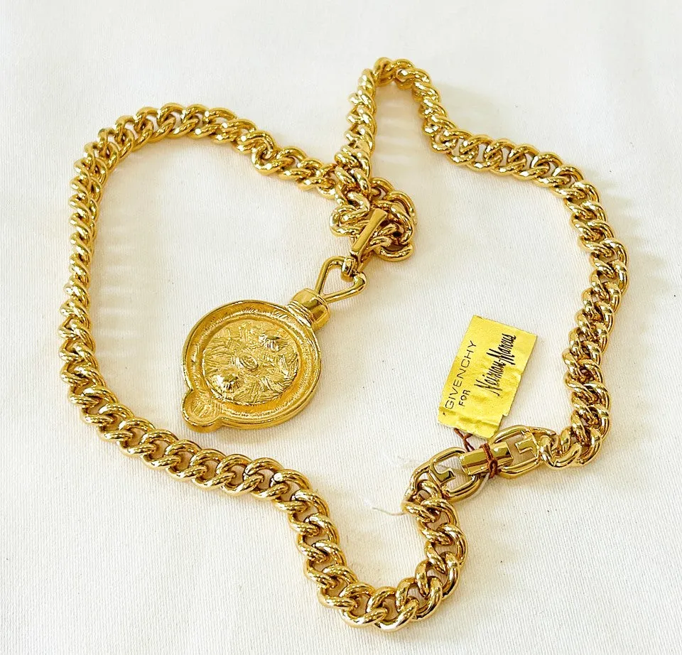 Classic signed Givenchy statement coin Cain necklace.