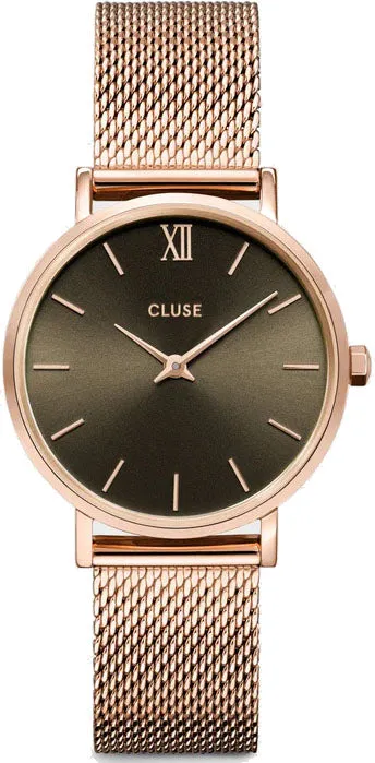 CLU Watch Minuit Mesh Grey Rose Gold