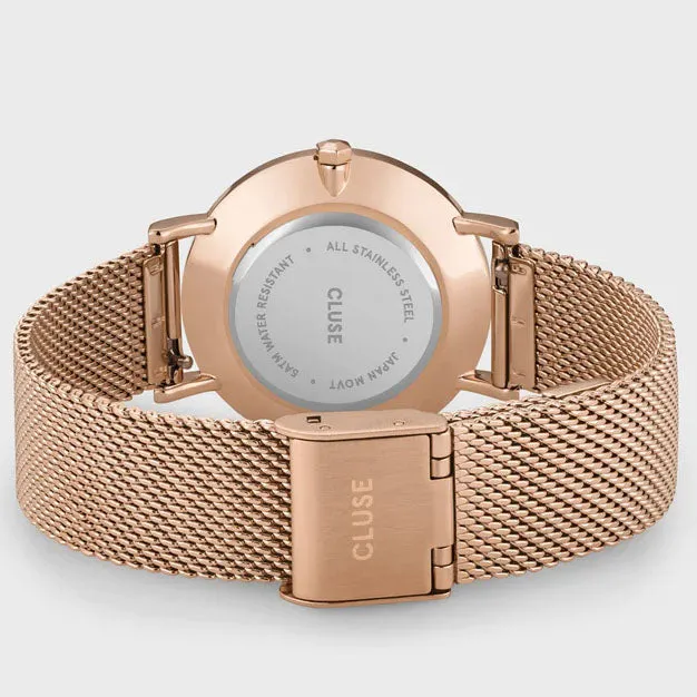 CLU Watch Minuit Mesh Grey Rose Gold