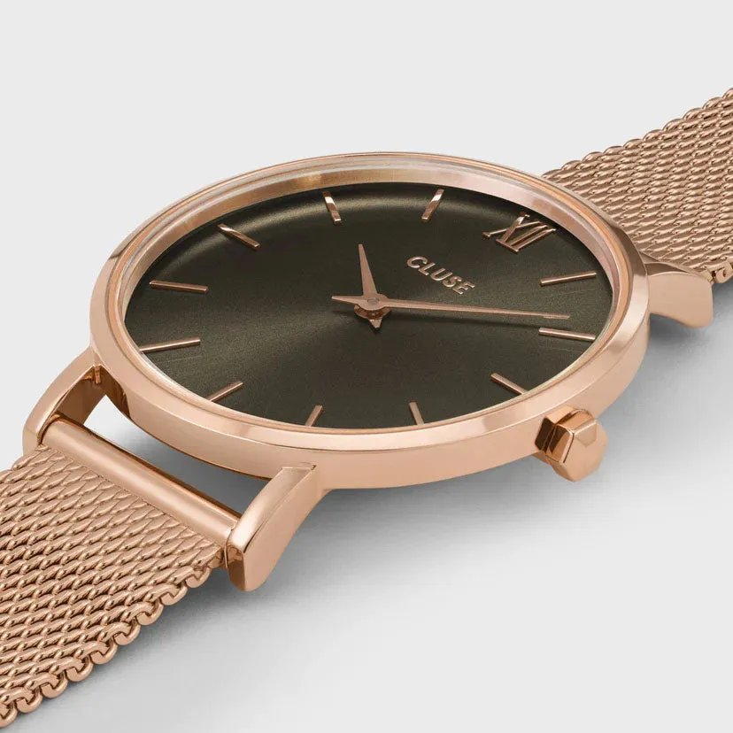 CLU Watch Minuit Mesh Grey Rose Gold