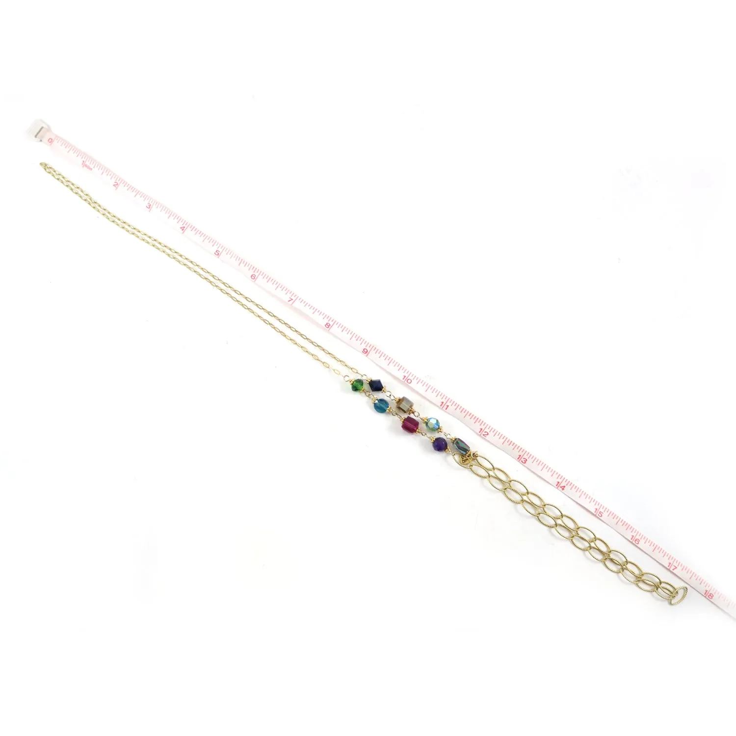 Coloured Stone Lariat Necklace