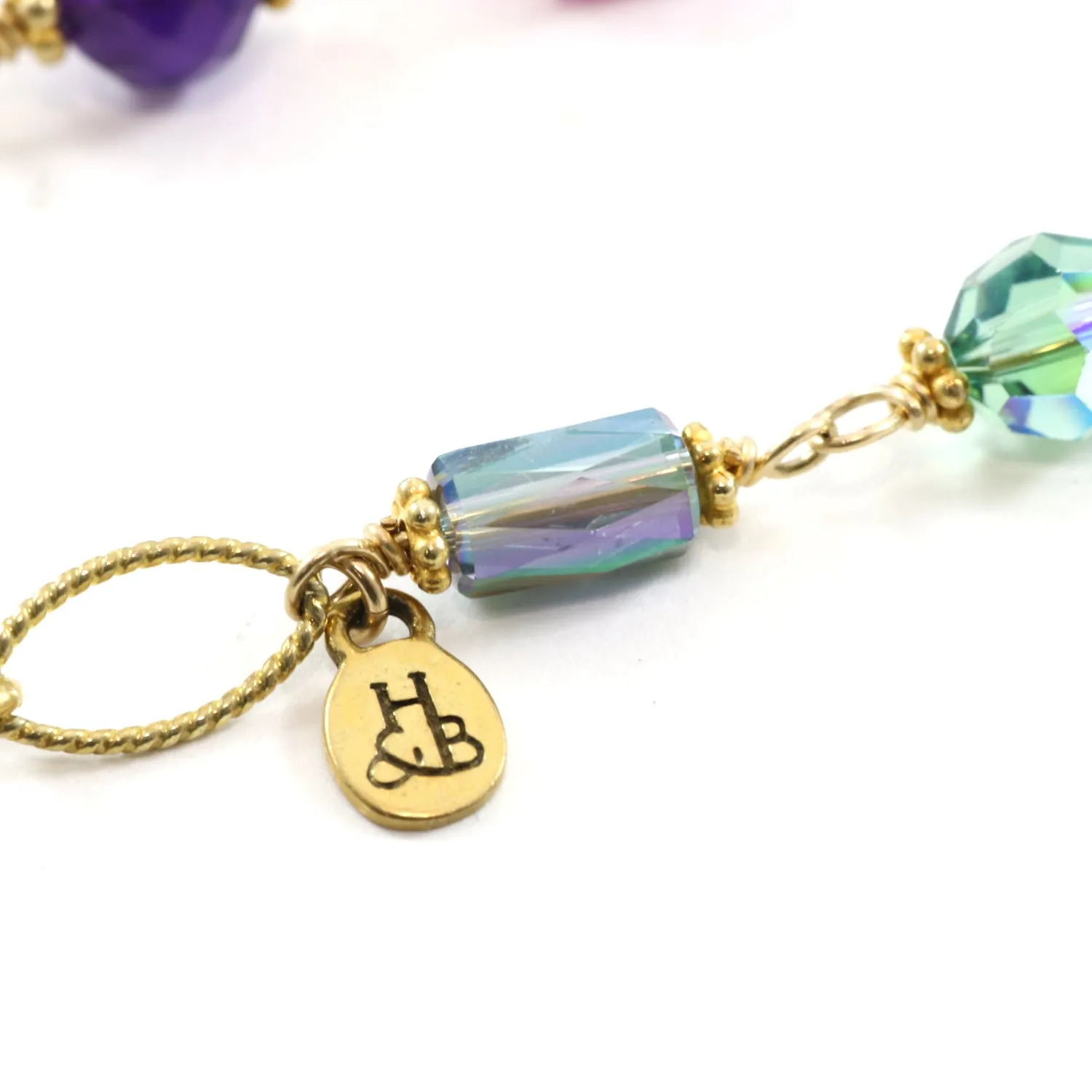 Coloured Stone Lariat Necklace