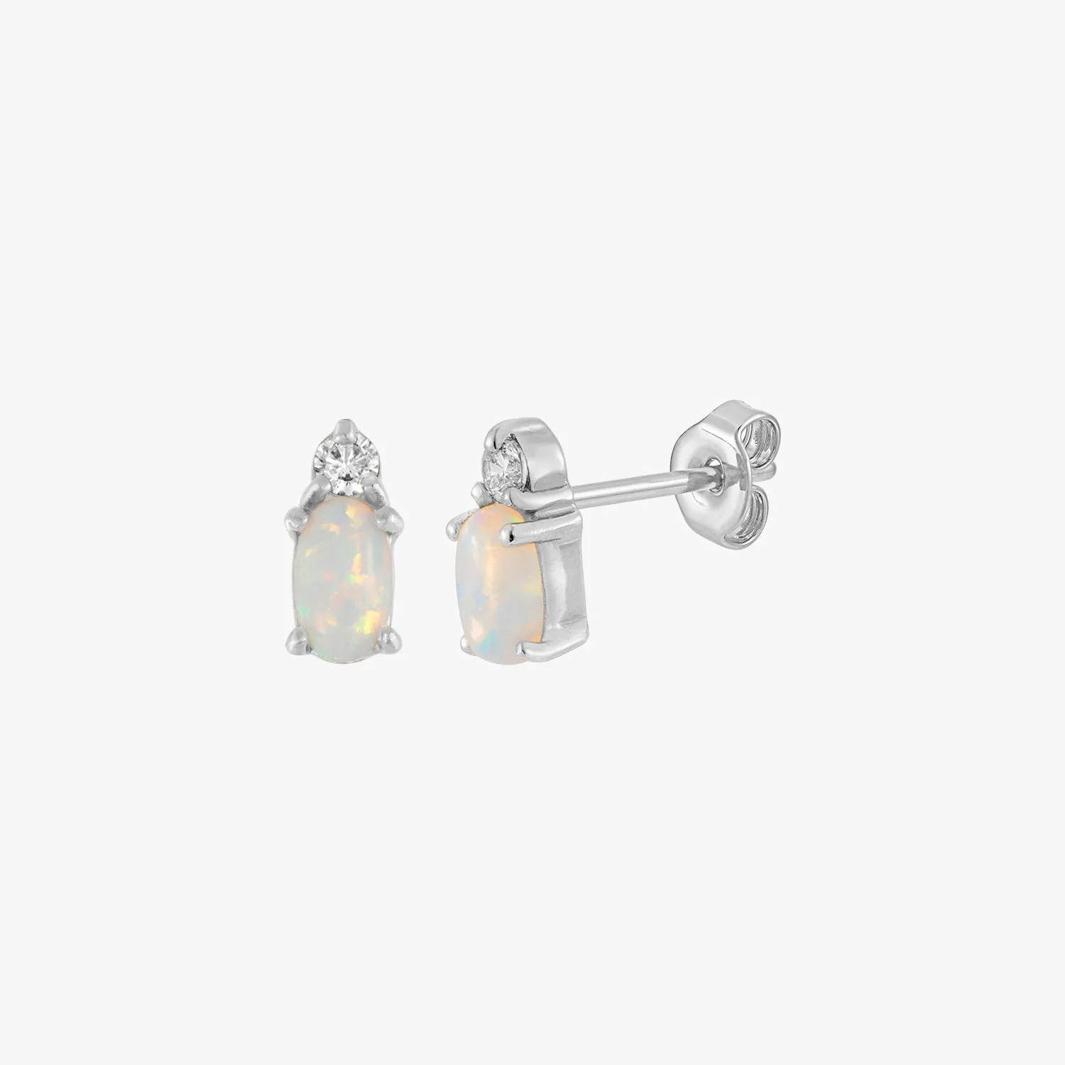 Deco Opal Stud Earrings