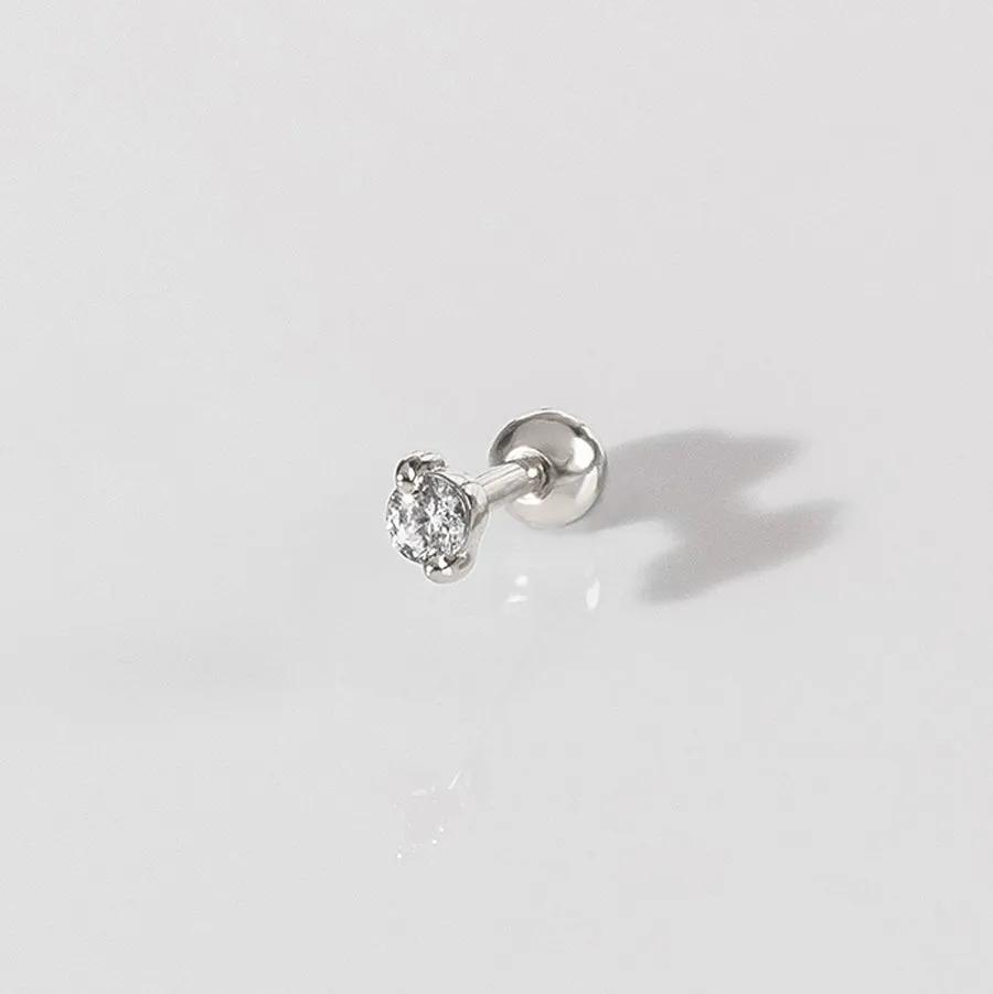 Diamante Silver Barbell Earring