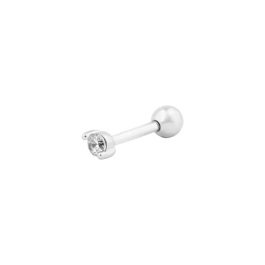 Diamante Silver Barbell Earring