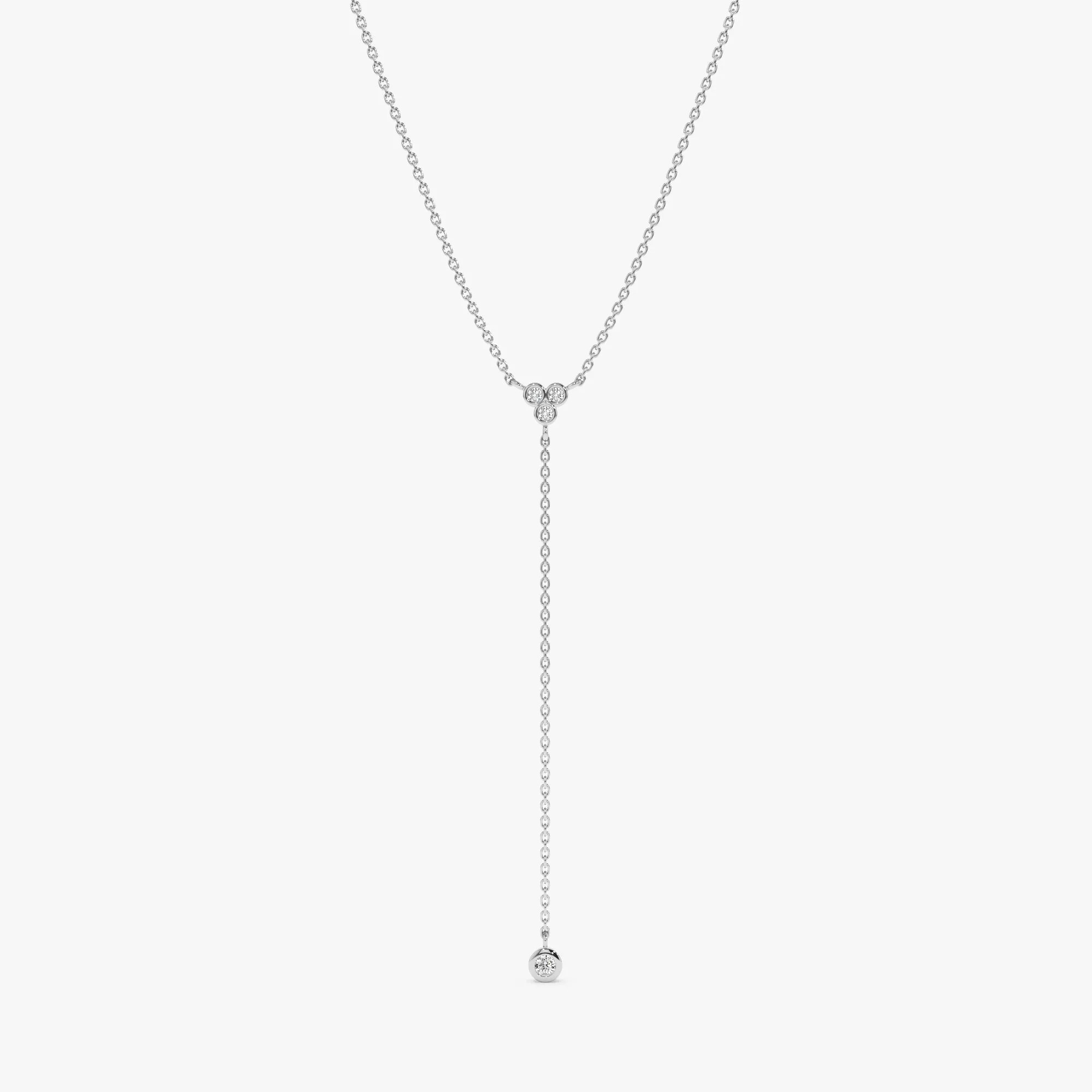 Diamond Cluster Lariat Necklace, Victoria