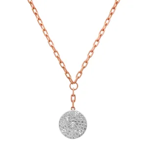 Diamond Disk Drop Link Necklace