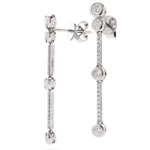 DIAMOND DROP EARRINGS IN 18K WHITE GOLD