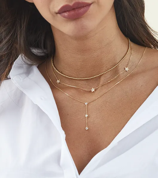 Diamond Lariat Necklace.