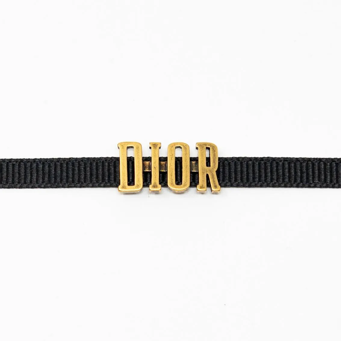 Dior Black Ribbon Logo Choker