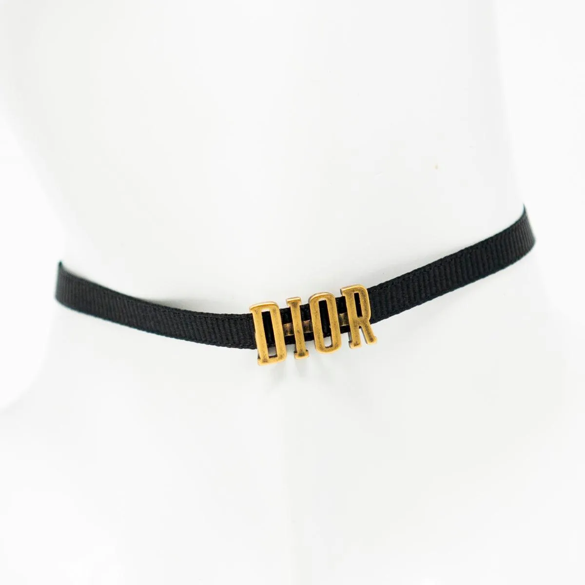 Dior Black Ribbon Logo Choker