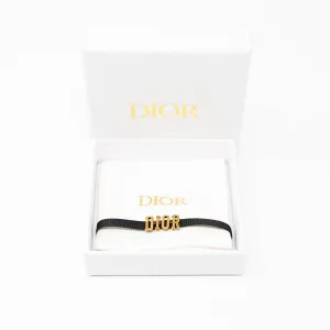 Dior Black Ribbon Logo Choker