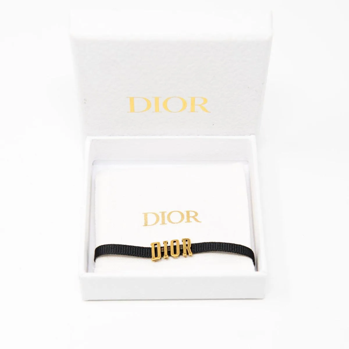 Dior Black Ribbon Logo Choker