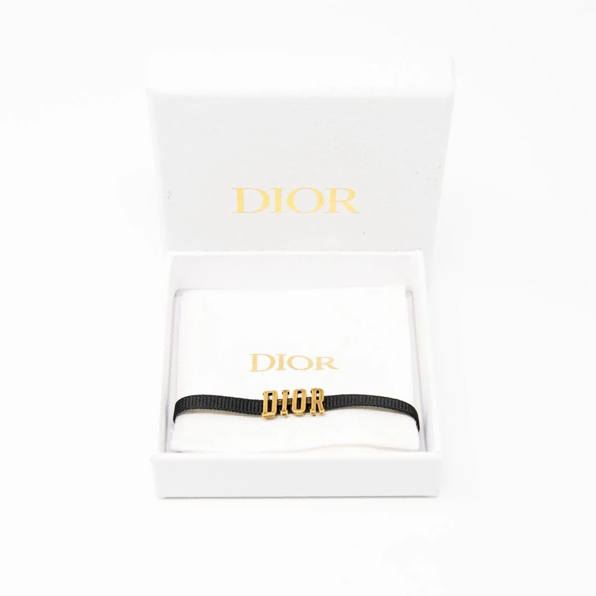 Dior Black Ribbon Logo Choker