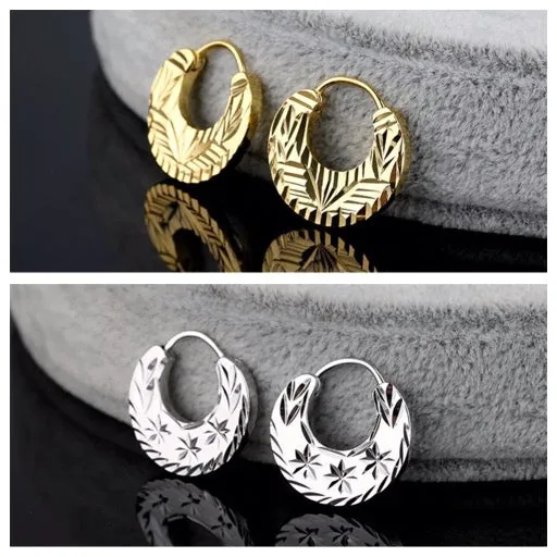 Easy wearing Nattiyan earrings; Silver and Gold