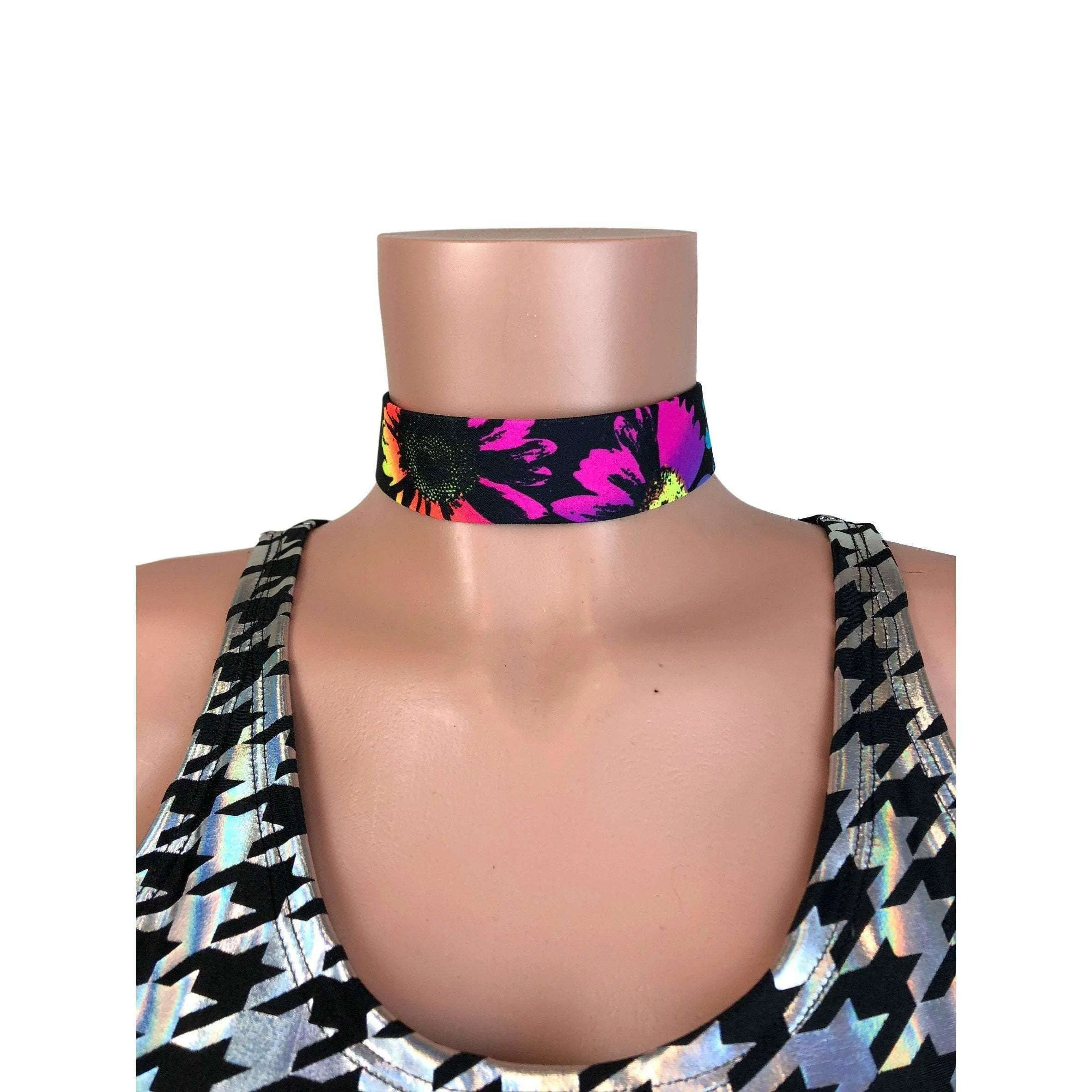 Electric Daisy UV Glow Floral Choker