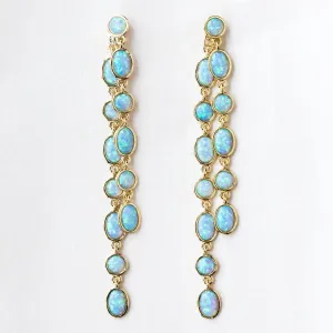 Ellie Earrings in Gold with Opal