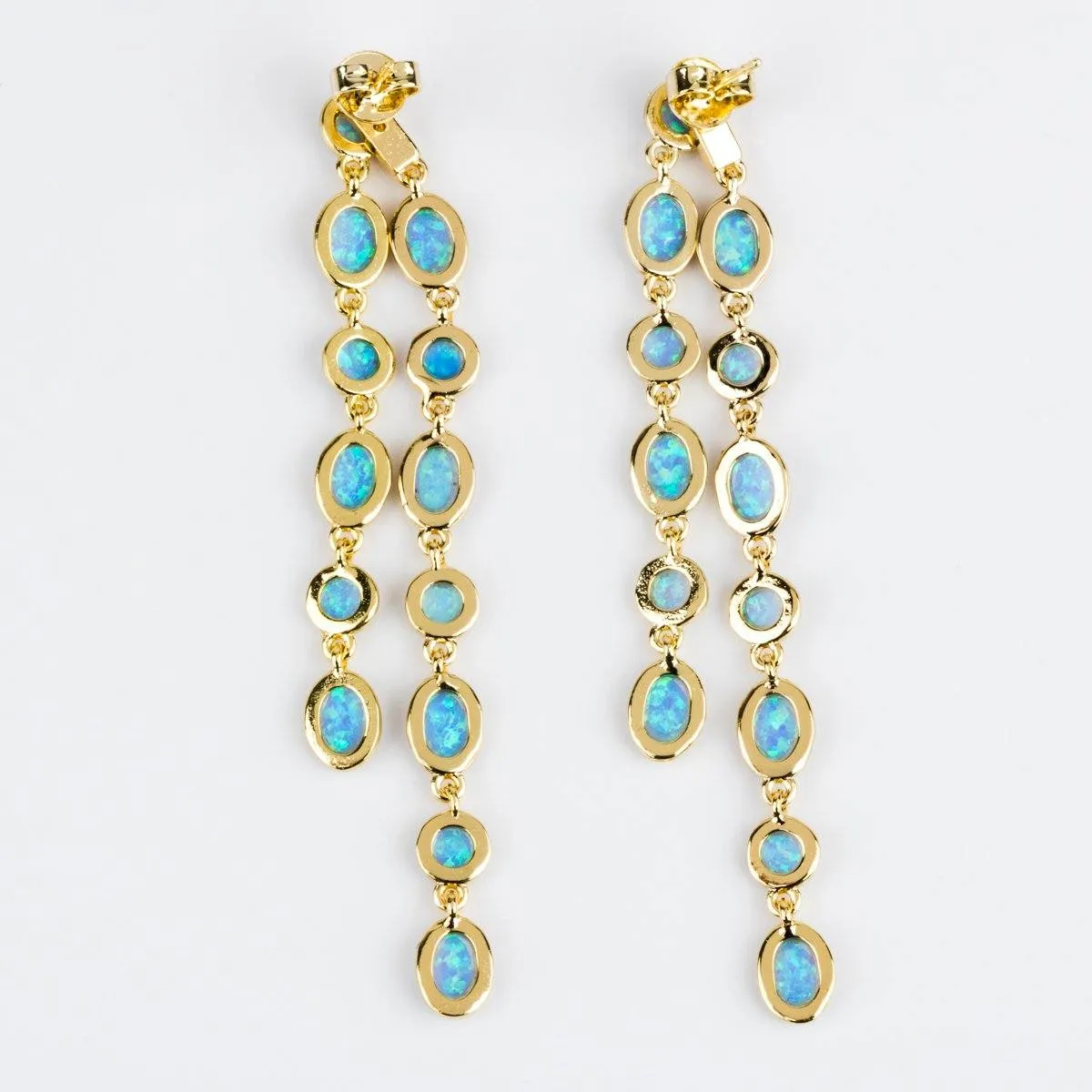 Ellie Earrings in Gold with Opal