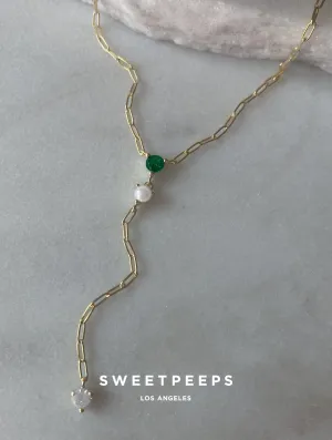 Emerald Lariat Necklace