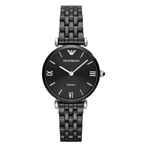 Emporio Armani Gianni T-Bar Ceramic Black Tone Ladies Watch | AR1487