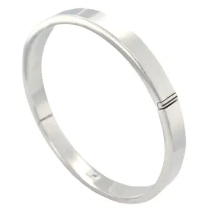 Engraved 7mm Plain Sterling Silver Flat Cut Bangle